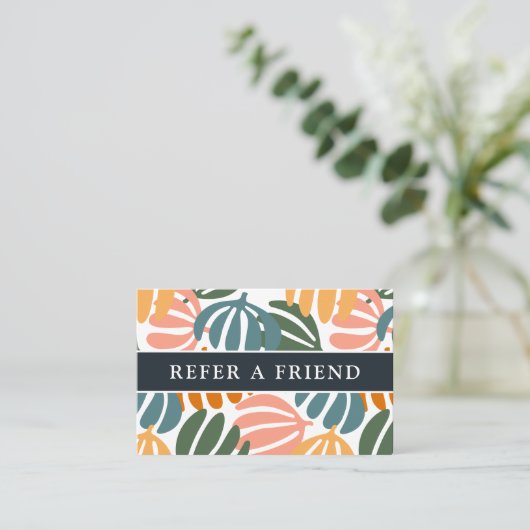 FARBHAFTE RETRO-BLÄTTER GRUPPEN BOTANISCHE REFEREN VISITENKARTE (Stehend Vorderseite)