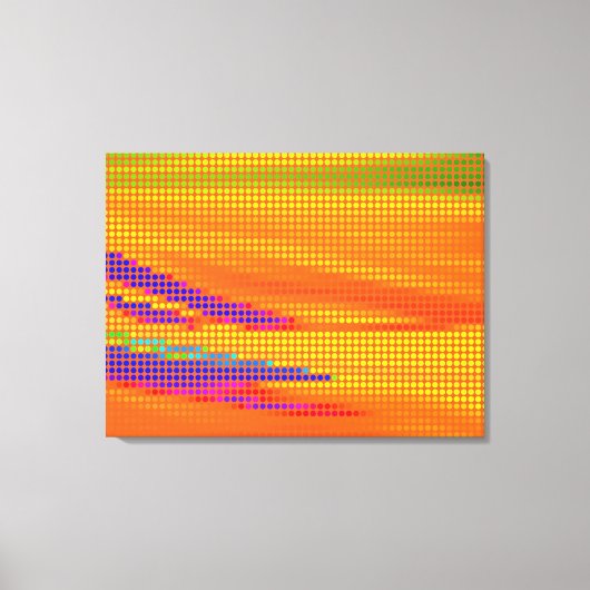 FARBHAFTE RETRO RAINBOW DOTS ART LEINWANDDRUCK (Vorderseite)