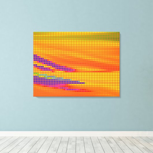 FARBHAFTE RETRO RAINBOW DOTS ART LEINWANDDRUCK (Insitu (Holzboden))