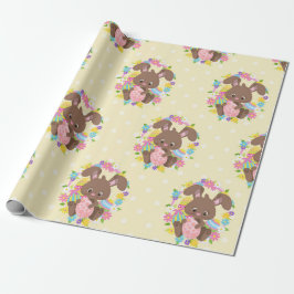 FARBHAFTE SCHOKOLADENBUNNEN UND EIER GESCHENKPAPIER