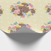 FARBHAFTE SCHOKOLADENBUNNEN UND EIER GESCHENKPAPIER (Ecke)