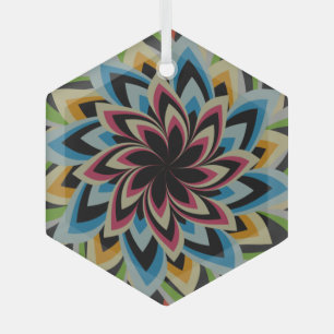 FARBHAFTE SWIRL BLUME KERAMIK ORNATION ORNAMENT AUS GLAS