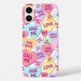 FARBHAFTE VALENTINE MESSAGE HEARDS CANDY iPhone 16 PLUS HÜLLE