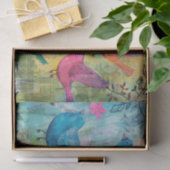 FARBHAFTE VÖGEL IN FLIGHT MIXED MEDIA DECOUPAGE SEIDENPAPIER (Geschenk)