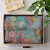 FARBHAFTE VÖGEL IN FLIGHT MIXED MEDIA DECOUPAGE SEIDENPAPIER (Geschenk)