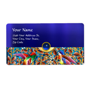 FARBHAFTE VÖGEL UND BLUE GEM MONOGRAM WIRBEL