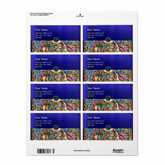 FARBHAFTE VÖGEL UND BLUE GEM MONOGRAM WIRBEL (Vorne)