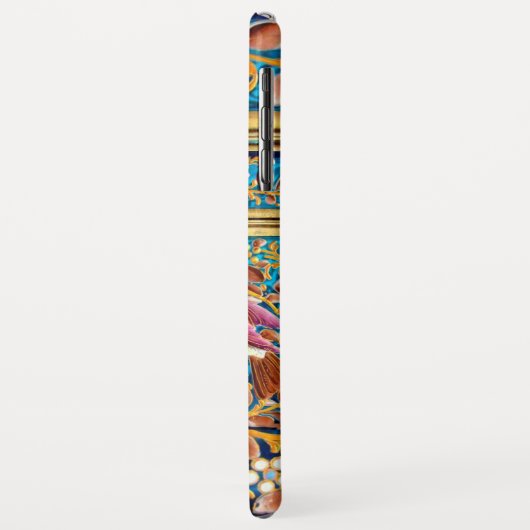 FARBHAFTE VÖGEL UND BLUE GEM MONOGRAM WIRBEL Case-Mate iPhone HÜLLE (Hinten/Links)