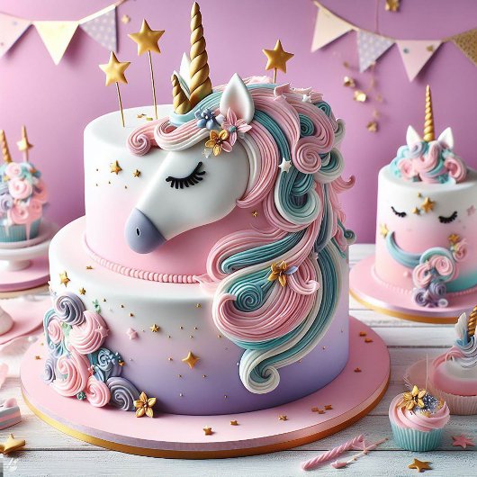 FARBHAFTE WHIMISCAL UNICORNS BIRTHDAY EINLADUNG