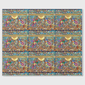 FARBHAFTE WIRBEL GESCHENKPAPIER (Flach)