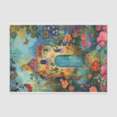 FARBHAFTE ZUHAUSE IM FRÜHJAHRESGARTEN-DECOUPAY SEIDENPAPIER (Vorderseite)