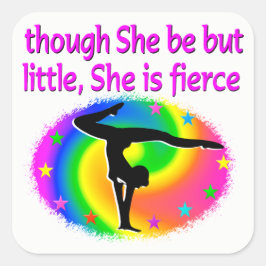 FARBHAFTER, ABER FARBGYMNASTIK-STICKER QUADRATISCHER AUFKLEBER