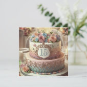 FARBHAFTER FLOSSEKTOR EINLADUNG (Stehend Vorderseite)