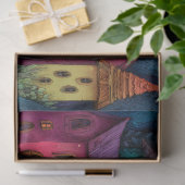 FARBHAFTES FAIRDDORFDEKOUPAGE TISSUPAPIER SEIDENPAPIER (Geschenk)