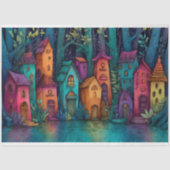 FARBHAFTES FAIRDDORFDEKOUPAGE TISSUPAPIER SEIDENPAPIER (Vorderseite)