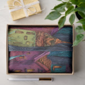 FARBHAFTES FAIRDDORFDEKOUPAGE TISSUPAPIER SEIDENPAPIER (Geschenk)