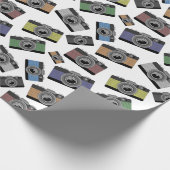 FARBHAFTES FOTO KAMERAS-MUSTRATIONSPATTER GESCHENKPAPIER (Ecke)