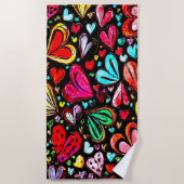 FARBHAFTES FUNKHERZ-SOMMERMUSTER STRANDTUCH (Vorderseite)