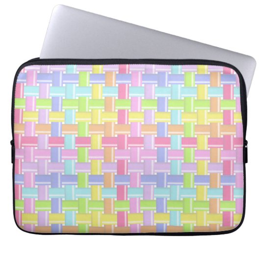 FARBHAFTES PASTEL-WEAVE-MUSTER LAPTOPSCHUTZHÜLLE (Vorderseite)