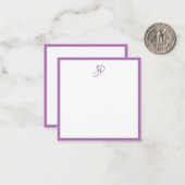 Farbhandgeschriebenes Monogramm für benutzerdefini Mitteilungskarte (Vorderseite/Rückseite Beispiel)