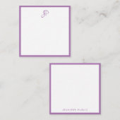 Farbhandgeschriebenes Monogramm für benutzerdefini Mitteilungskarte (Vorne/Hinten)