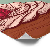 Farbhandgezeichnete Bäckerei im Stil einer Skizze. Poster (Ecke)