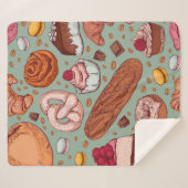 Farbhandgezeichnete Bäckerei im Stil einer Skizze. Sherpadecke (Vorderseite (Horizontal))