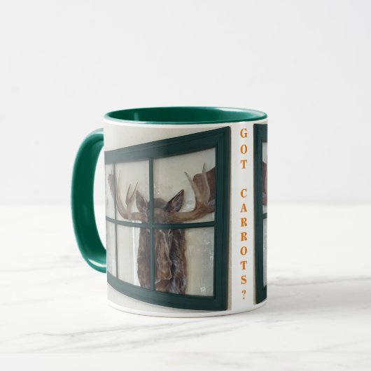 Farbhandlackiertes Bild im Fensterrahmen Tasse (Vorderseite Links)