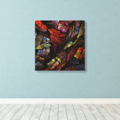 Farbharmonie Abstrakte Art Quad Canvas Print Leinwanddruck (Insitu (Holzboden))