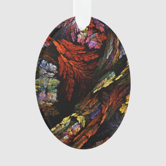 Farbharmonie Abstrakte Kunst Akronylic Oval Ornament (Vorderseite)