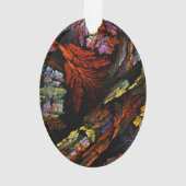 Farbharmonie Abstrakte Kunst Akronylic Oval Ornament (Rückseite)