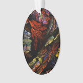 Farbharmonie Abstrakte Kunst Akronylic Oval Ornament (Vorderseite)