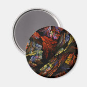 Farbharmonie Abstrakte Kunst Runde Magnet (Vorderseite/Rückseite)