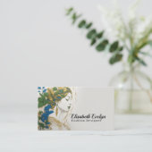 Farbharmonie: Silhouette, Gold, Grün, Blau Visitenkarte (Stehend Vorderseite)