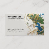 Farbharmonie: Silhouette, Gold, Grün, Blau Visitenkarte (Rückseite)