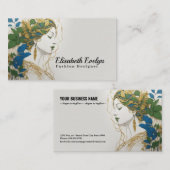 Farbharmonie: Silhouette, Gold, Grün, Blau Visitenkarte (Vorne/Hinten)