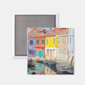 Farbhäuser auf der Insel Venedig Burano Italien Magnet (Vorderseite/Rückseite)