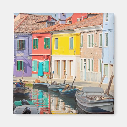 Farbhäuser auf der Insel Venedig Burano Italien Magnet (Vorne)