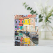 Farbhäuser auf der Insel Venedig Burano Italien Postkarte (Stehend Vorderseite)
