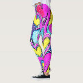 Farbherz Formen in Art Mosaik Leggings (Links)