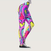 Farbherz Formen in Art Mosaik Leggings (Rechts)