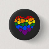 Farbherz für homosexuelle Regenbogenfarben für Lie Button (Vorderseite)