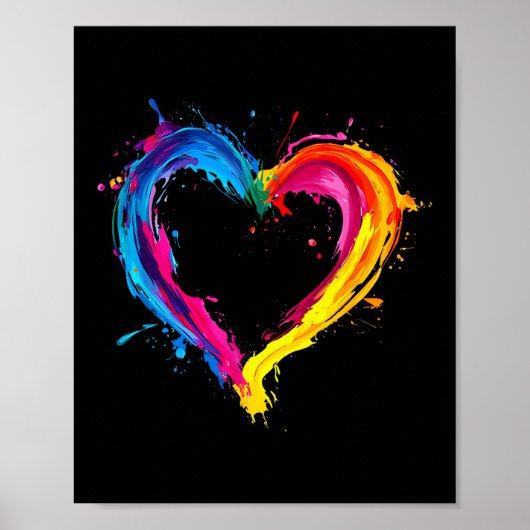 Farbherz Liebe Valentinstag Poster (Vorne)
