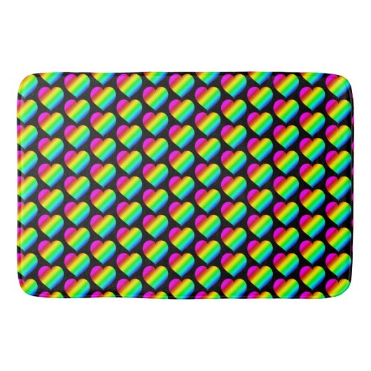 Farbherz Regenbogen Liebe Helle Farbe Badematte (Vorderseite)