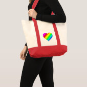 Farbherz Regenbogen Liebe Helle Farbe Tragetasche (Vorderseite (Produkt))