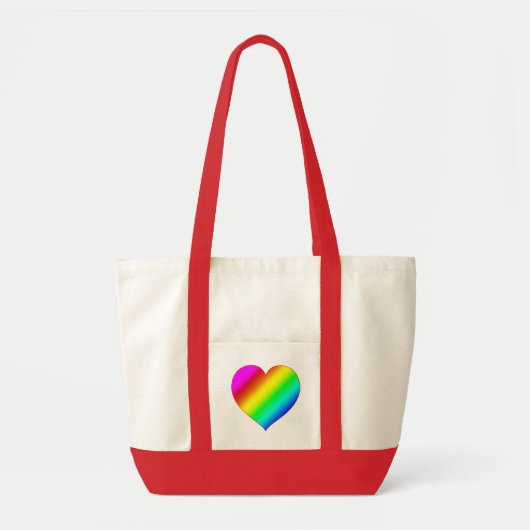Farbherz Regenbogen Liebe Helle Farbe Tragetasche (Vorne)