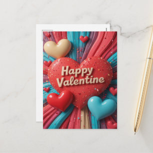 Farbherz Valentinstag Frohen Valentinstag Liebe Feiertagspostkarte
