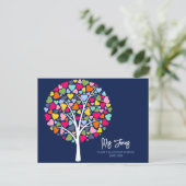 Farbherzbaum-Design für Lehrer Postkarte (Stehend Vorderseite)