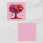 Farbherzförmiger Baum Mitteilungskarte (Vorne/Hinten)