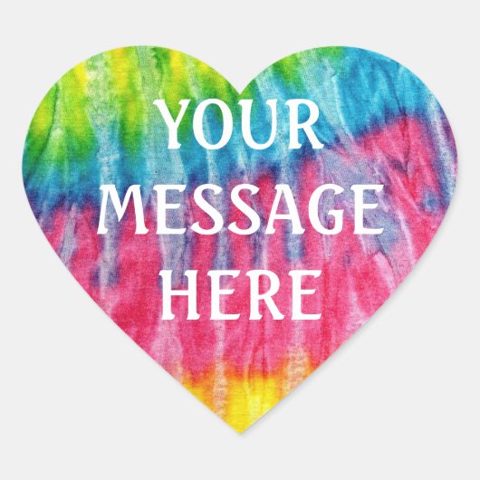 Farbhintergrund Tye - Anpassen Sie Ihren eigenen Herz-Aufkleber (Vorderseite)
